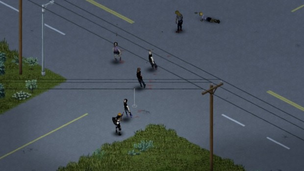 Project Zomboid screenshot of a shotgun blasting zombies