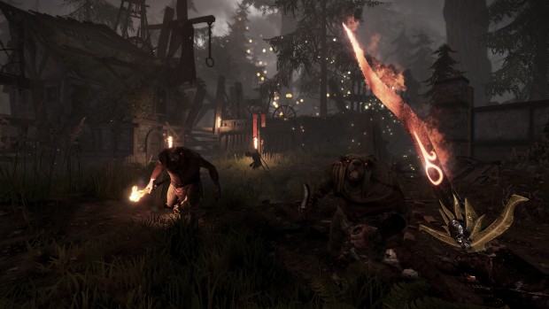 Vermintide - Death on the Reik screenshot of Skaven attacking in the night