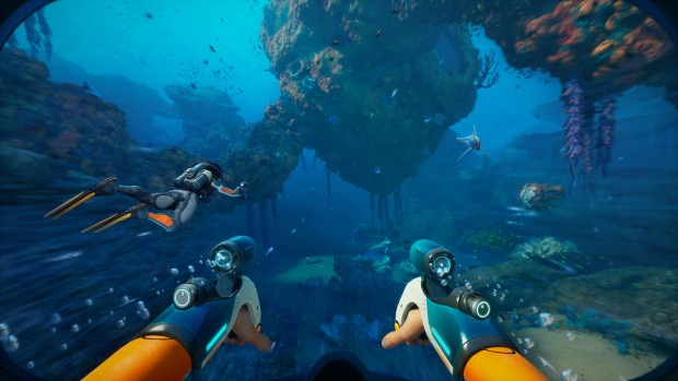 Subnautica 2 screenshot showing two players exploring together