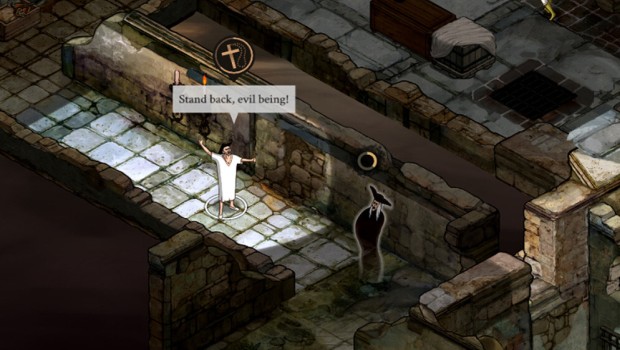 The Stone of Madness screenshot of the stealth focused, real-time tactics gameplay