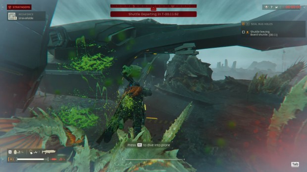 Helldivers 2 screenshot of the fish flop maneuver