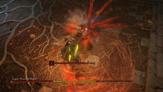 Elden Ring screenshot of the midgame boss dying in three hits